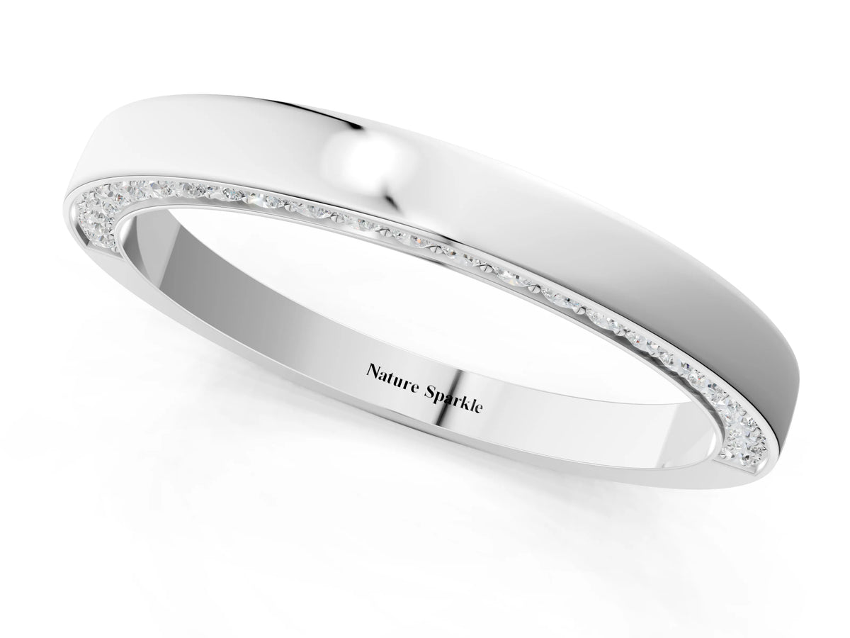 Platinum Pavé Round Diamond Channel Set Band