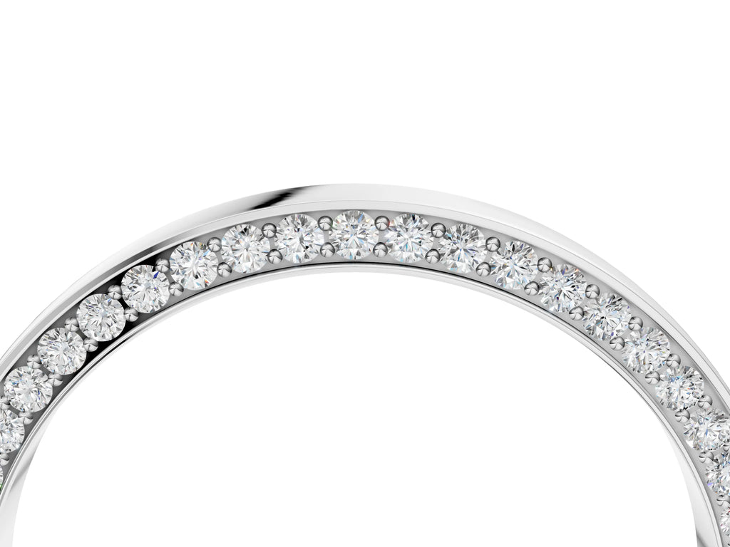 Platinum Pavé Round Diamond Channel Set Band
