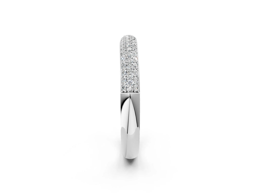 Platinum Pavé Round Diamond White Gold Eternity Band