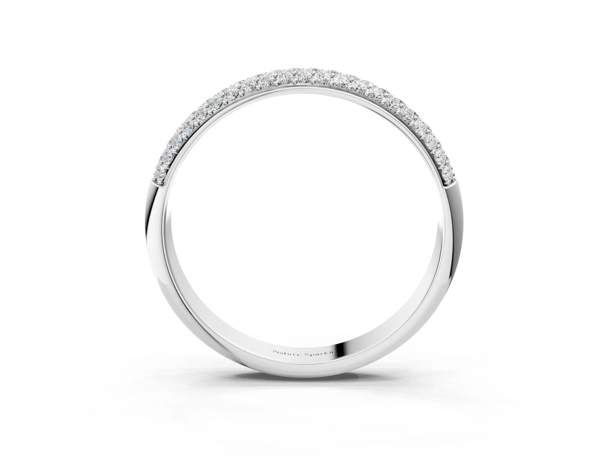 Platinum Pavé Round Diamond White Gold Eternity Band