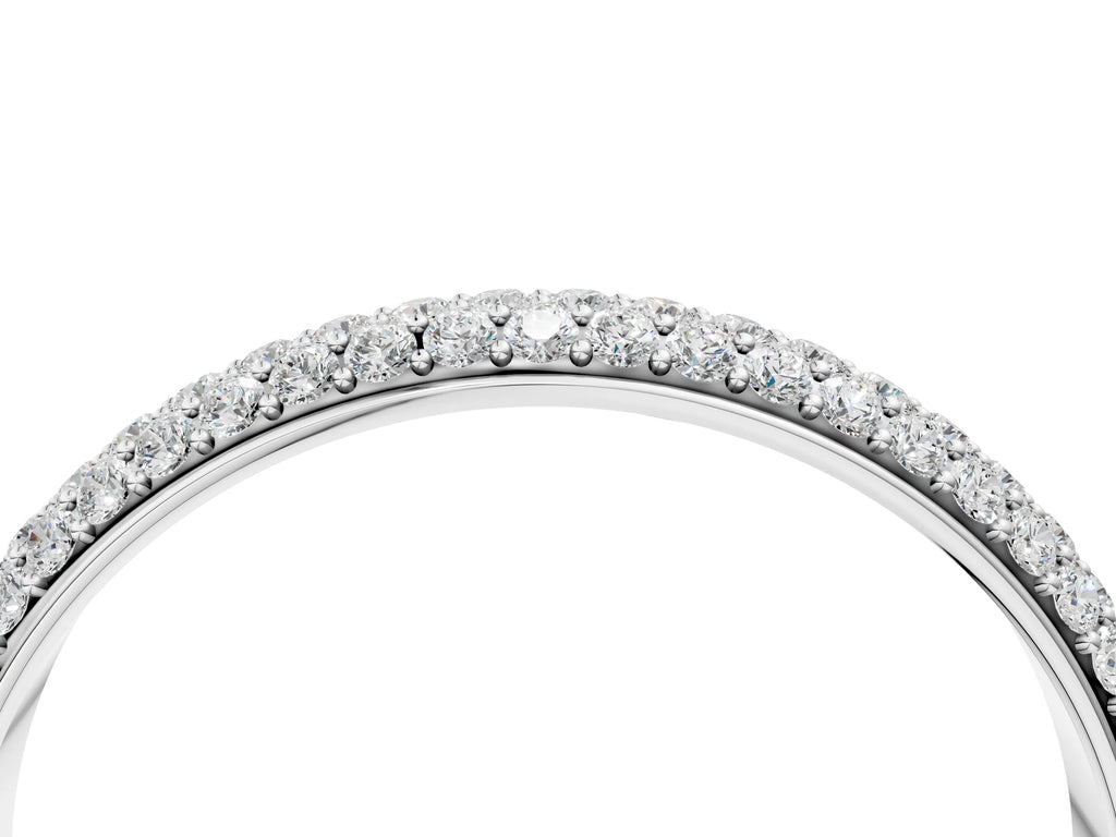 Platinum Pavé Round Diamond White Gold Eternity Band