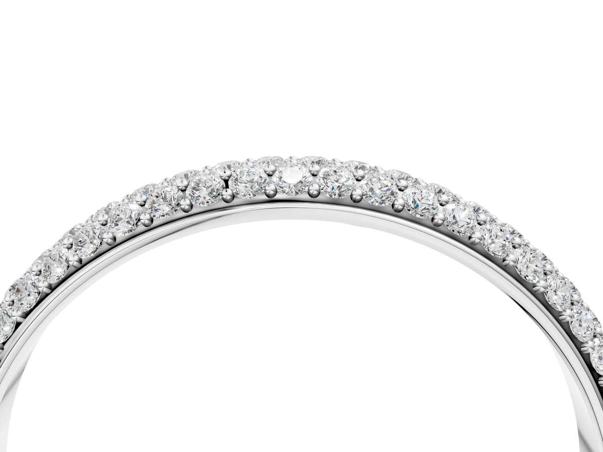 Platinum Pavé Round Diamond White Gold Eternity Band