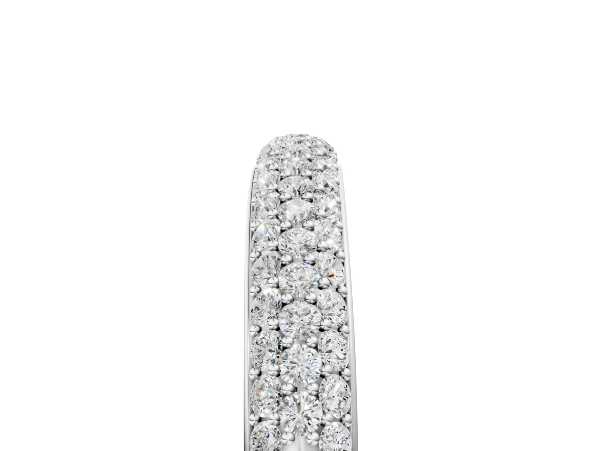 Platinum Pavé Round Diamond White Gold Eternity Band