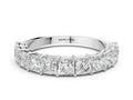 Platinum Princess cut diamond Half Eternity Band with Shared Prong Setting