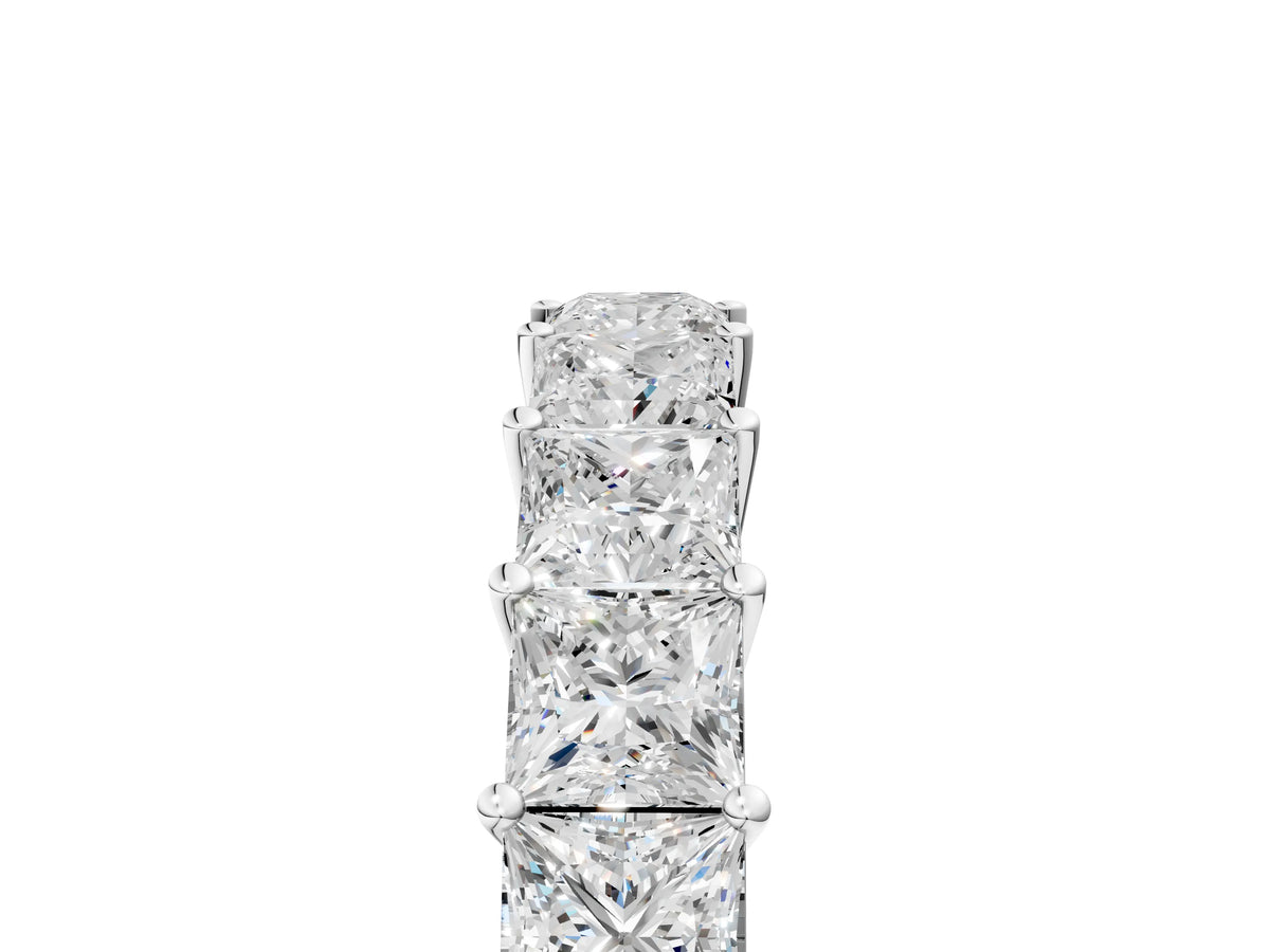 Platinum Princess cut diamond Half Eternity Band with Shared Prong Setting