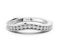 Platinum Round Brilliant Milgrain Bezel Set Diamond Wave Band