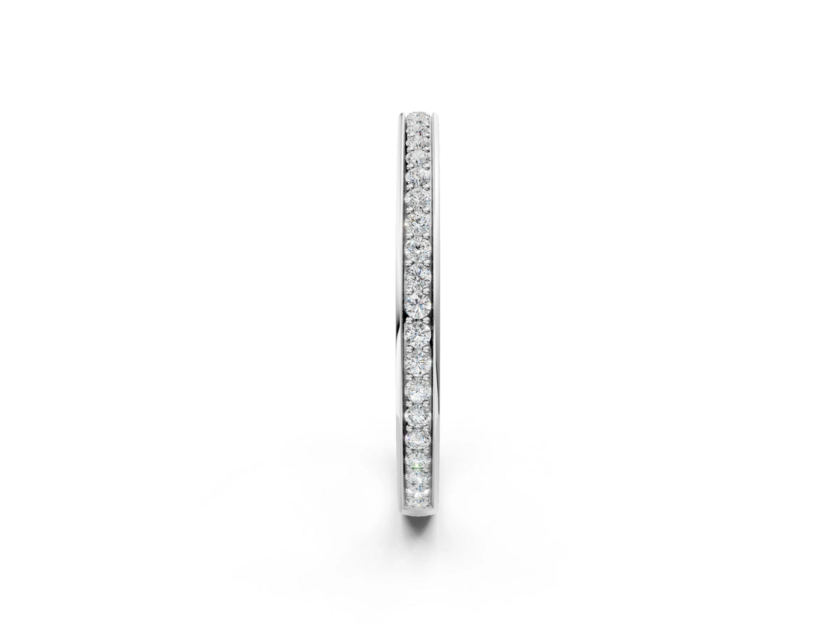 Platinum Round Diamond Eternity Band with Pavé Setting