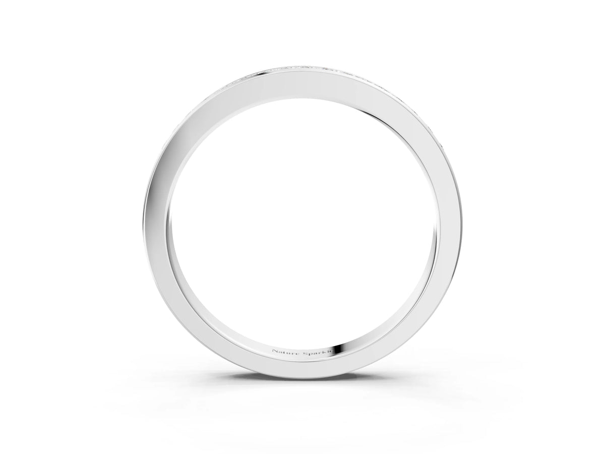 Platinum Round Diamond Eternity Band with Pavé Setting