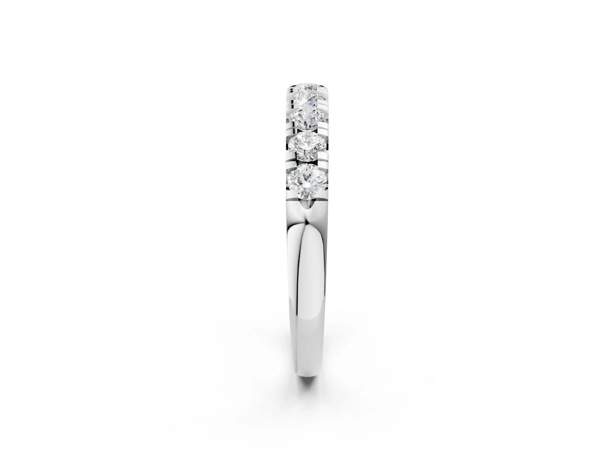 Platinum Round Diamond Half-Eternity Prong Set Band