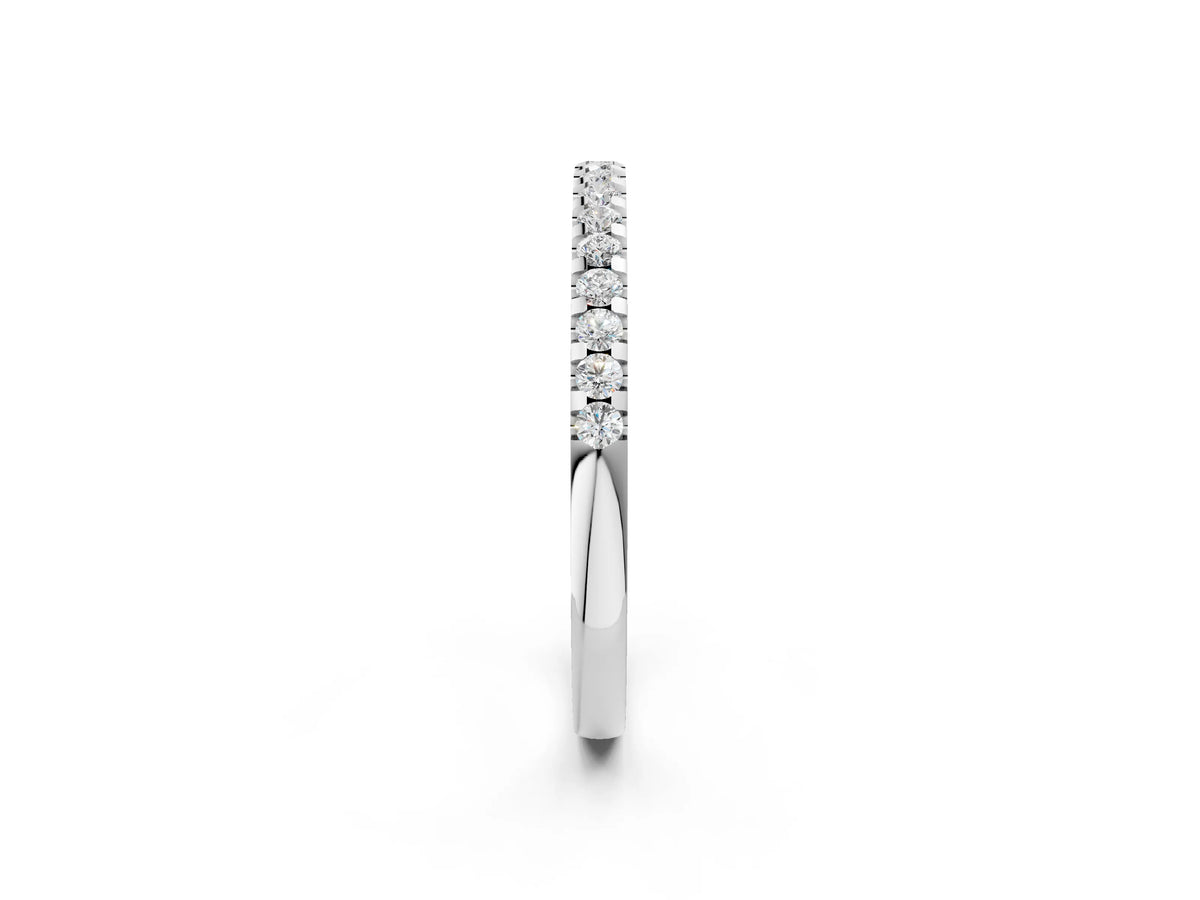 Platinum Round Diamond Half Eternity Prong Set Band