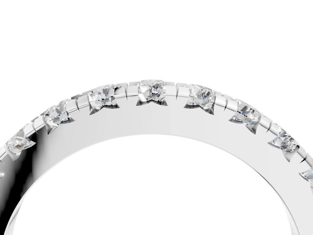 Platinum Round Diamond Half-Eternity Prong Set Band
