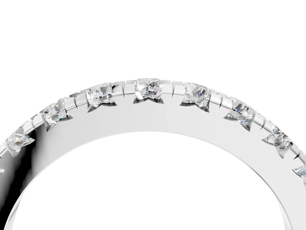 Platinum Round Diamond Half-Eternity Prong Set Band