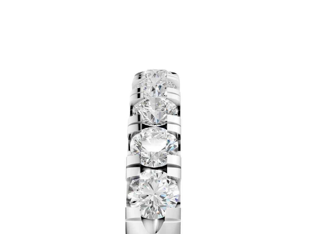 Platinum Round Diamond Half-Eternity Prong Set Band