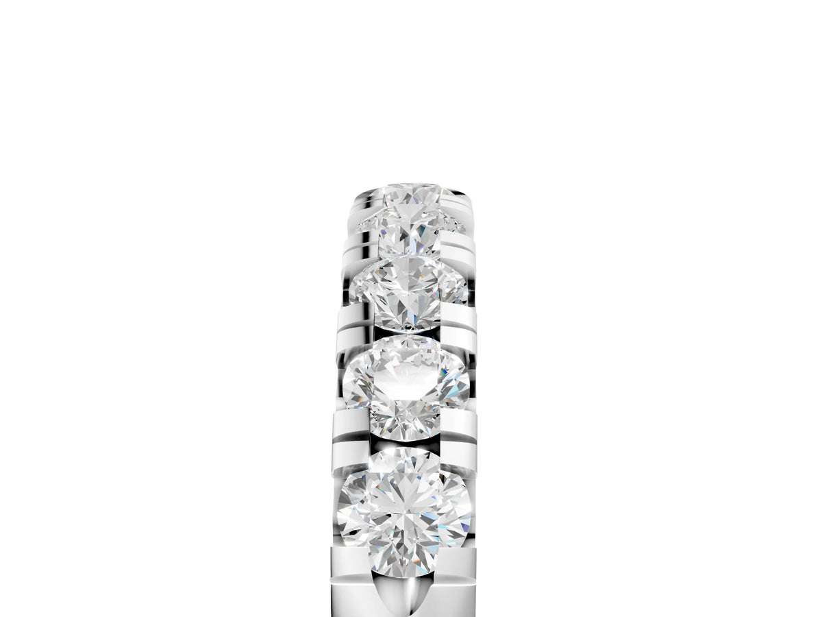 Platinum Round Diamond Half-Eternity Prong Set Band