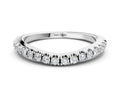 Platinum Round Diamond Pavé Curved Band with Shared Prong Setting