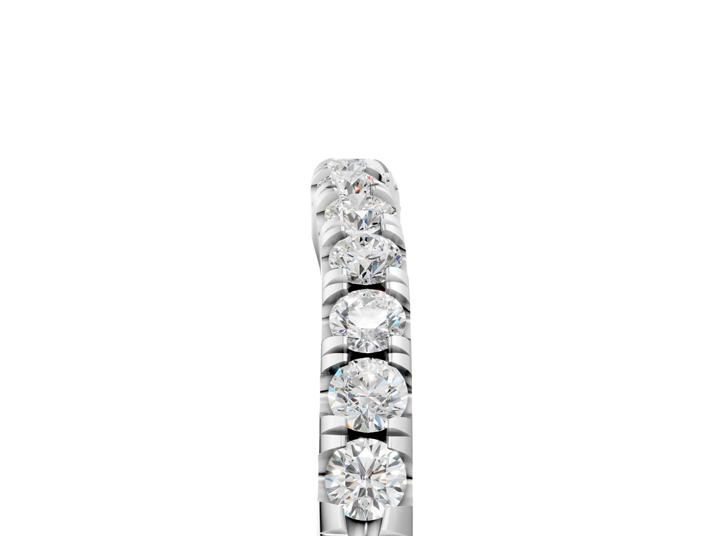 Platinum Round Diamond Pavé Curved Eternity Band with Shared Prong Setting