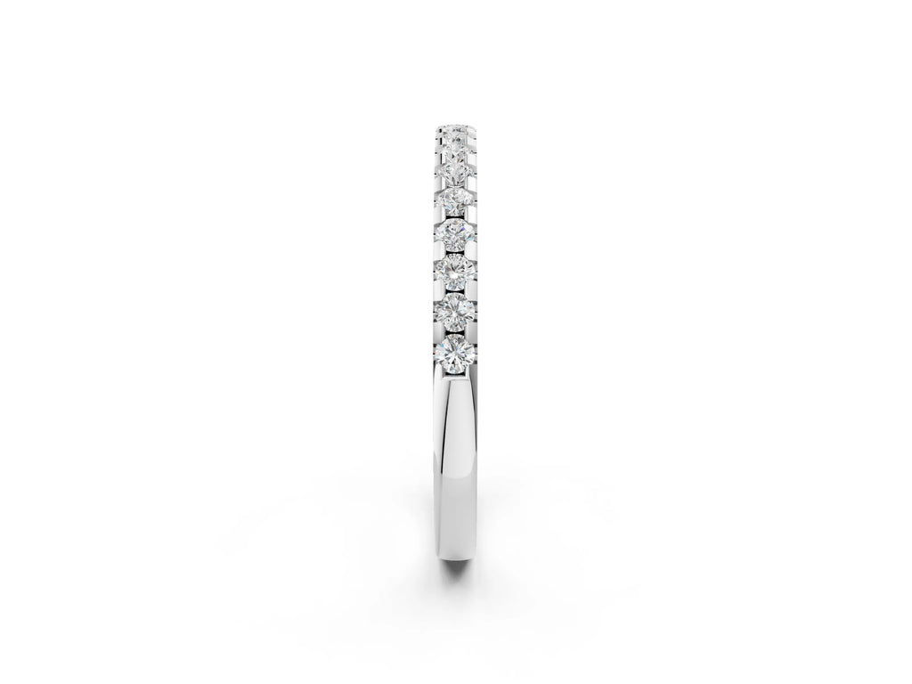 Platinum Round Diamond Pavé Set Eternity Band with Micro Prong Setting