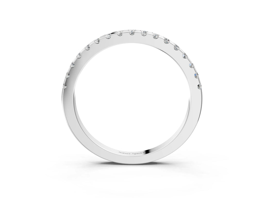 Platinum Round Diamond Pavé Set Eternity Band with Micro Prong Setting