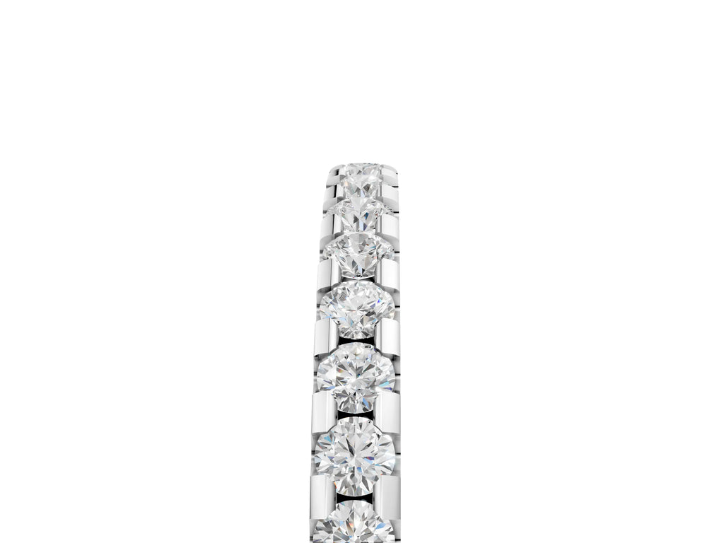 Platinum Round Diamond Pavé Set Eternity Band with Micro Prong Setting