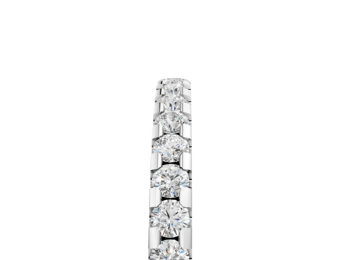 Platinum Round Diamond Pavé Set Eternity Band with Micro Prong Setting