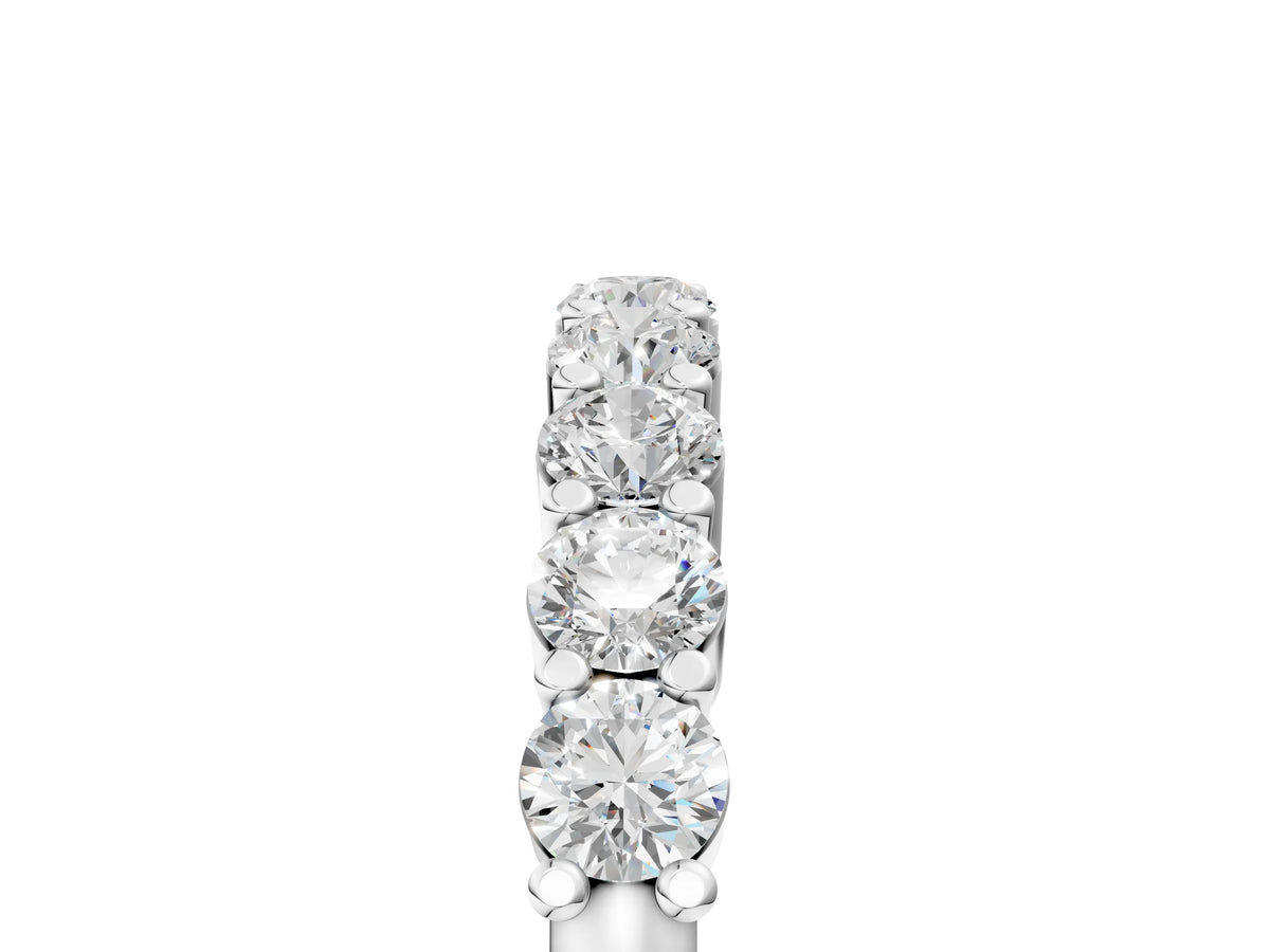 Platinum Round Diamond Prong Set Half-Eternity Band