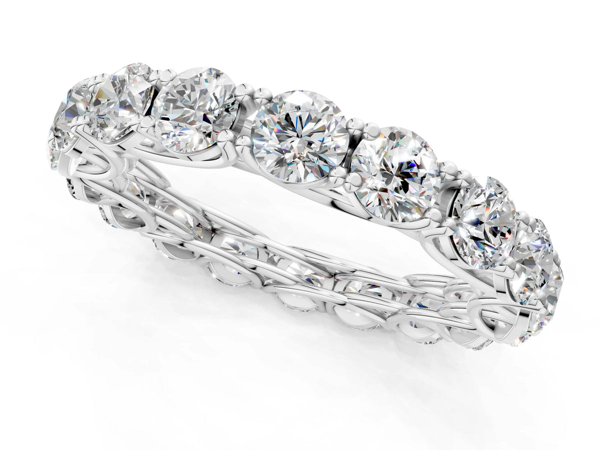Platinum Round Diamond Woven Full Eternity Band