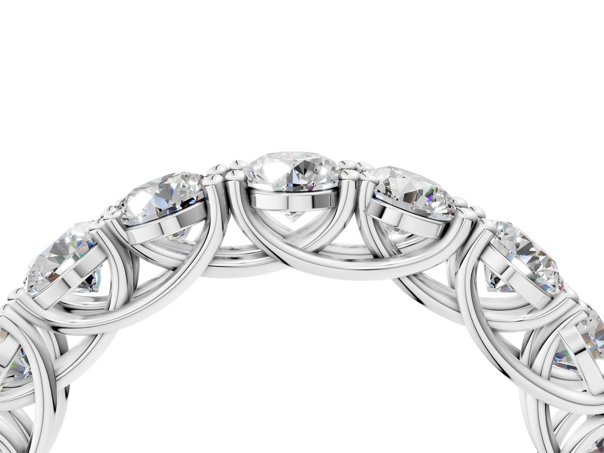 Platinum Round Diamond Woven Full Eternity Band