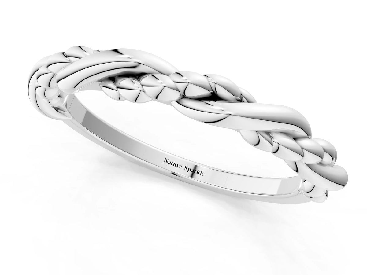 Platinum Twisted Rope Solitaire Band