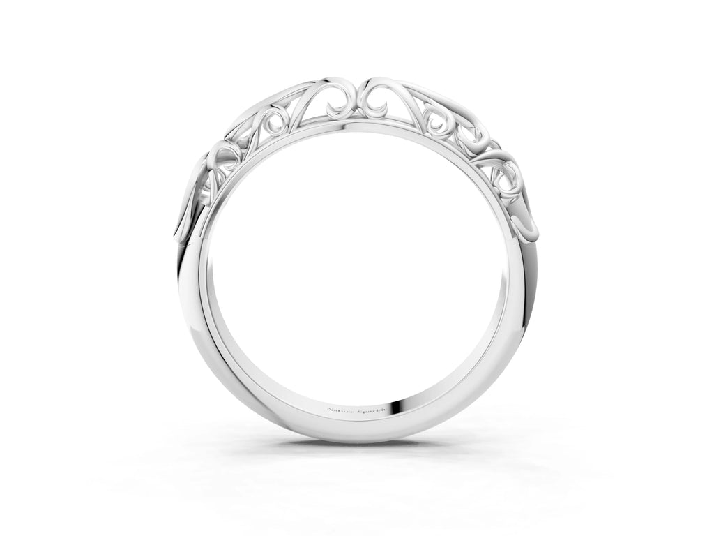 Platinum Twisted Vine Filigree Band