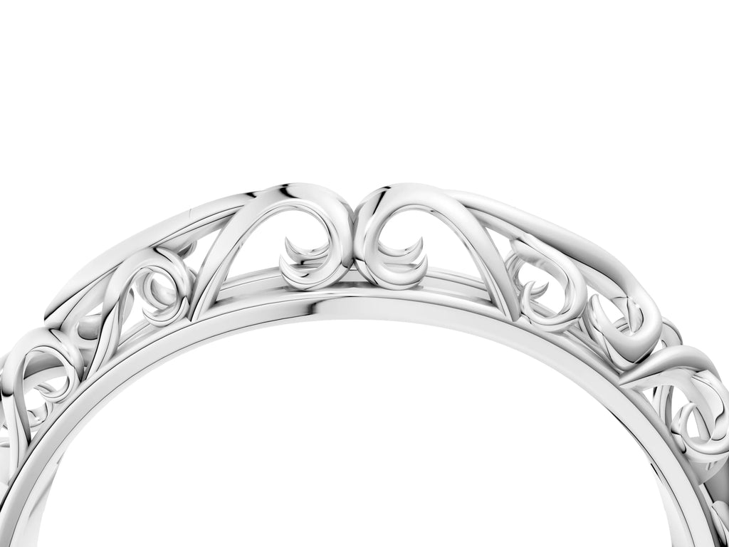Platinum Twisted Vine Filigree Band