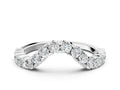 Platinum V-Shaped Diamond Round Cut Pavé Band with Prong Setting