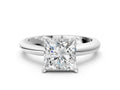 Princess Cut Diamond Solitaire Ring in Silver with Prong Setting and Rounded Band