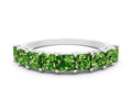 Princess Cut Peridot Eternity Band in Platinum with Channel Setting and Prong Detail 