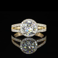 Yellow gold Diamond Split Shank Ring · 1.39 ct