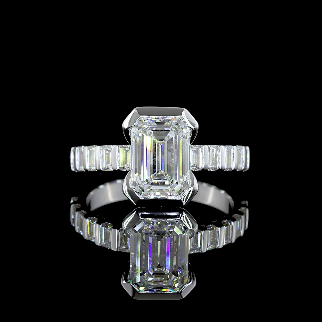 White gold Diamond Hidden Halo Ring · 2.74 ct