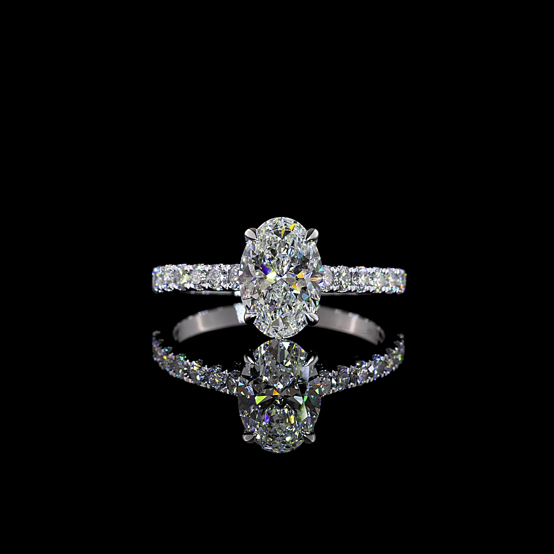 White gold Diamond Hidden Halo Ring · 2.22 ct