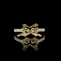 Yellow gold Diamond Solitaire Diamond Shank Ring · 0.69 ct