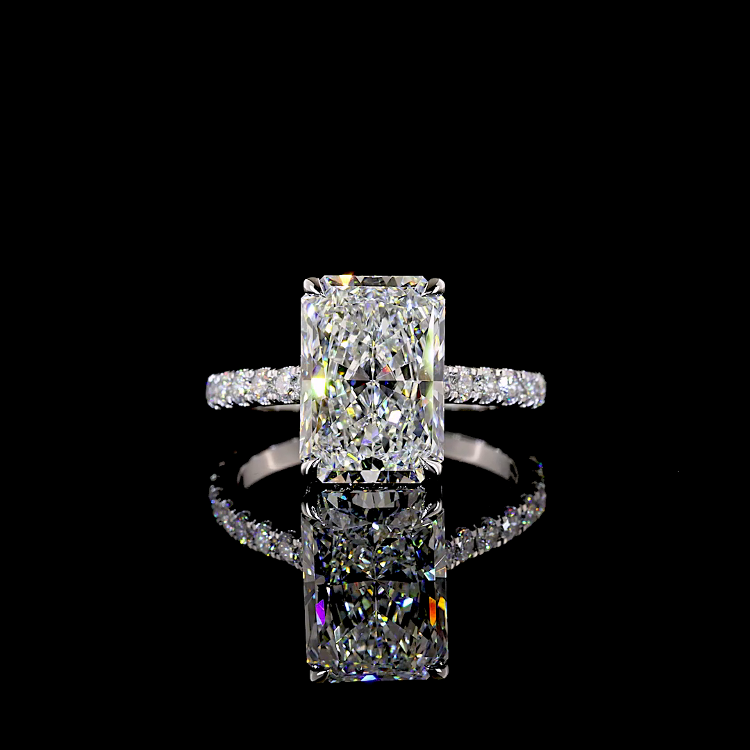 White gold Diamond Hidden Halo Ring · 4.32 ct