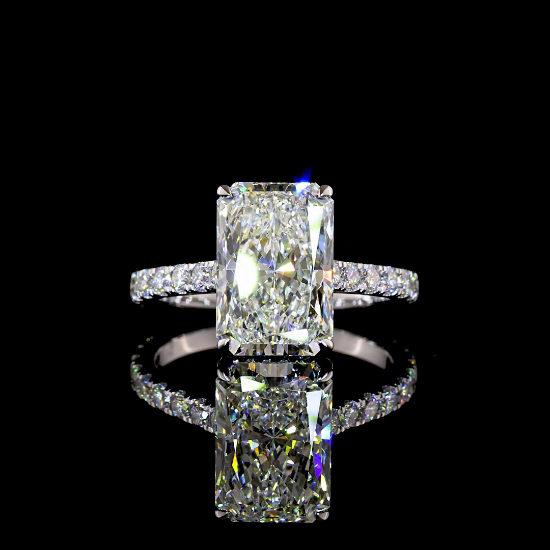 White gold Diamond Hidden Halo Ring · 4.82 ct