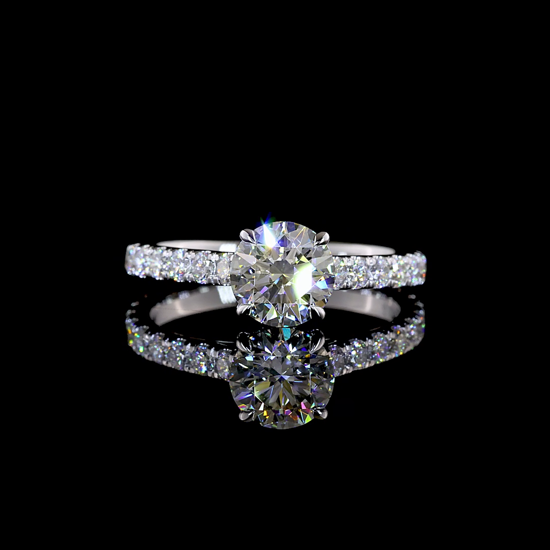 White gold Diamond Hidden Halo Ring · 1.9 ct