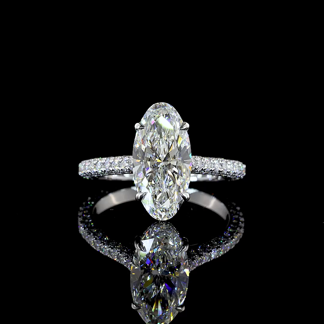 White gold Diamond Hidden Halo Ring · 3.5 ct