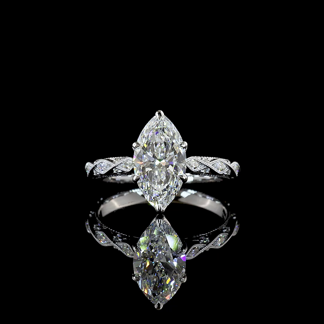 White gold Diamond Solitaire Diamond Shank Ring · 2.28 ct