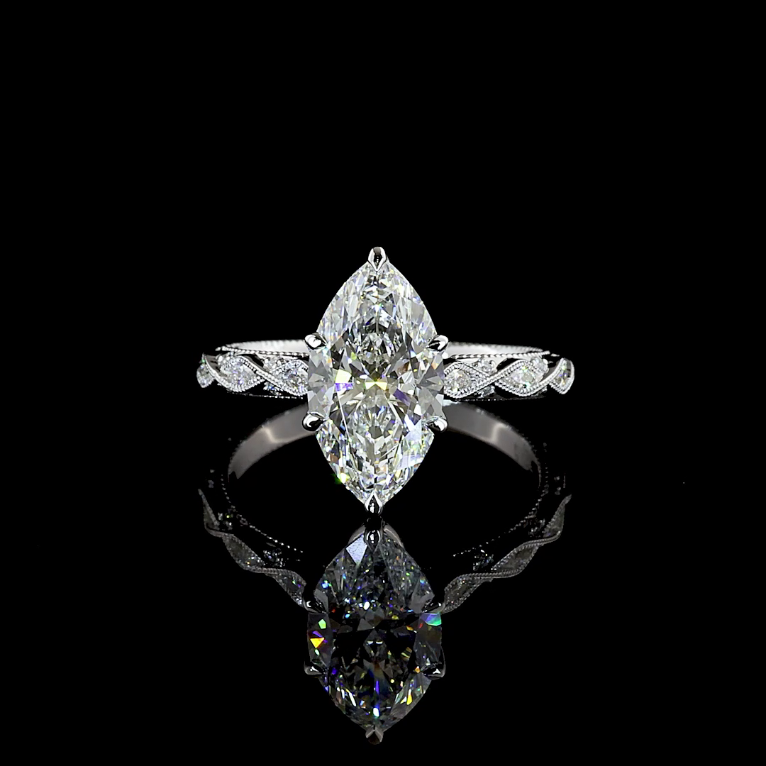 White gold Diamond Solitaire Diamond Shank Ring · 2.78 ct