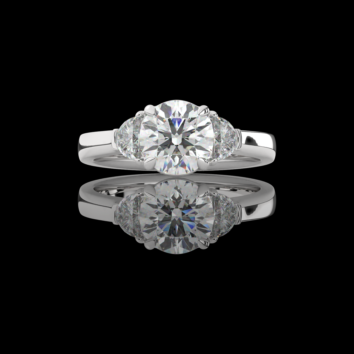 White gold Diamond Three-Stone Ring · 2.59 ct