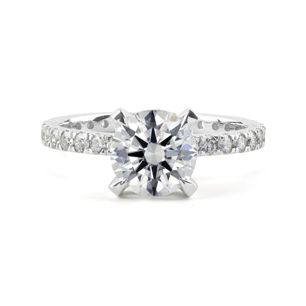 White gold Diamond Hidden Halo Ring · 2.24 ct