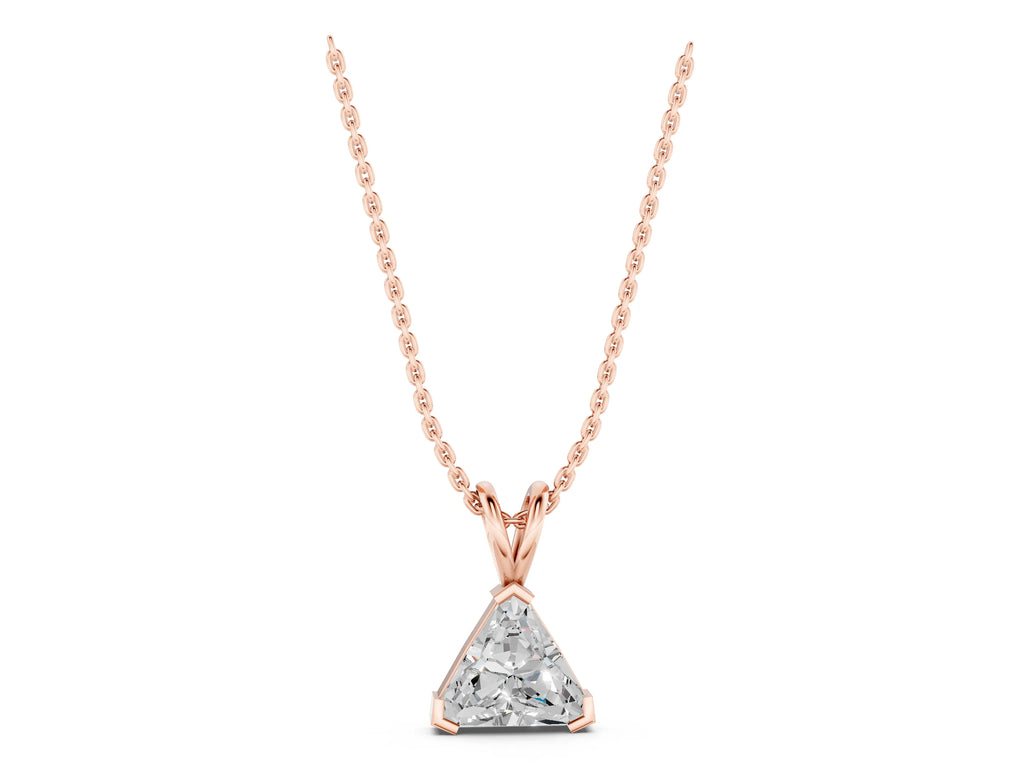 Rose gold Bezel-Set trilliant Diamond Pendant