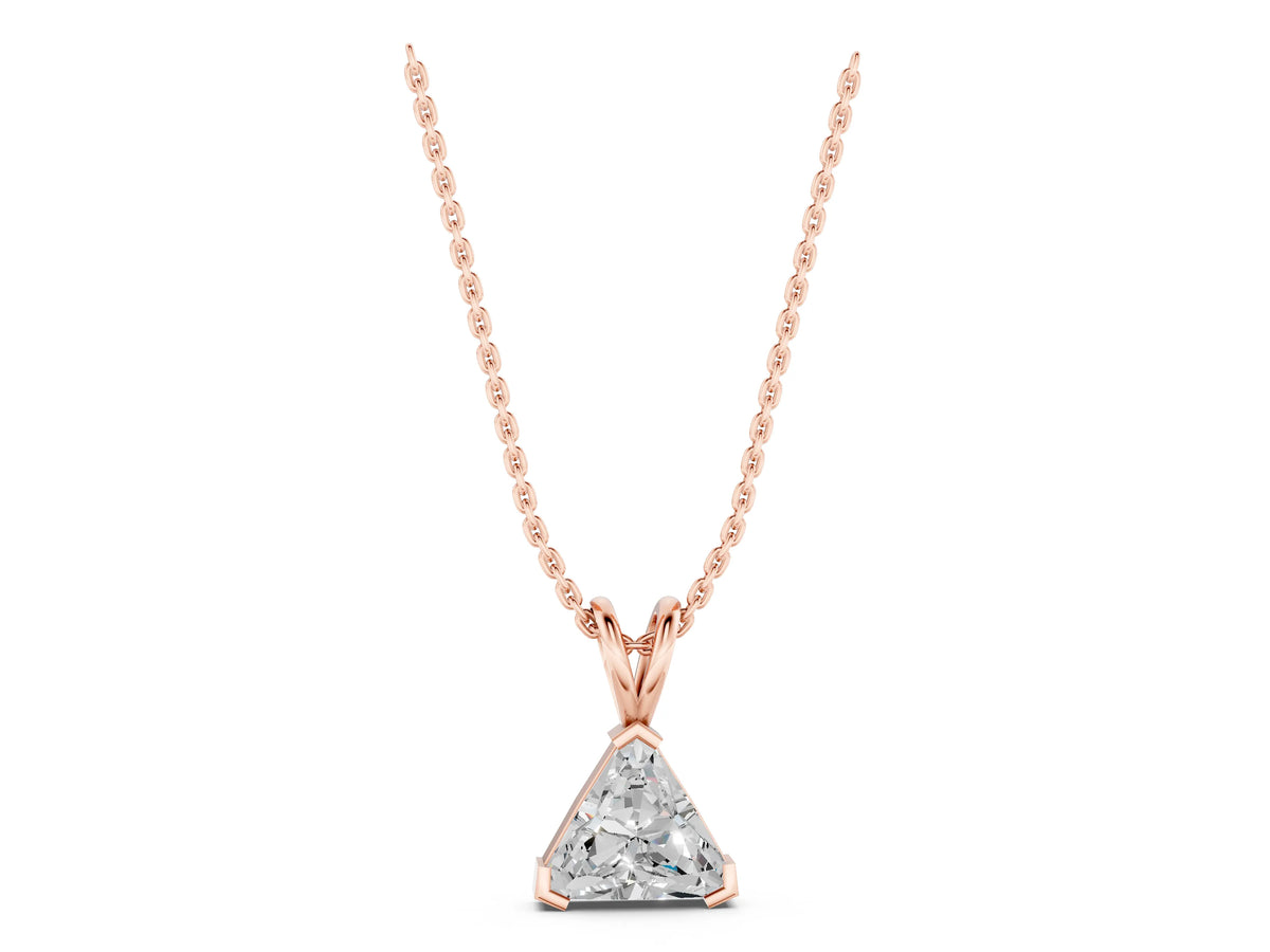 Rose gold Bezel-Set trilliant Diamond Pendant
