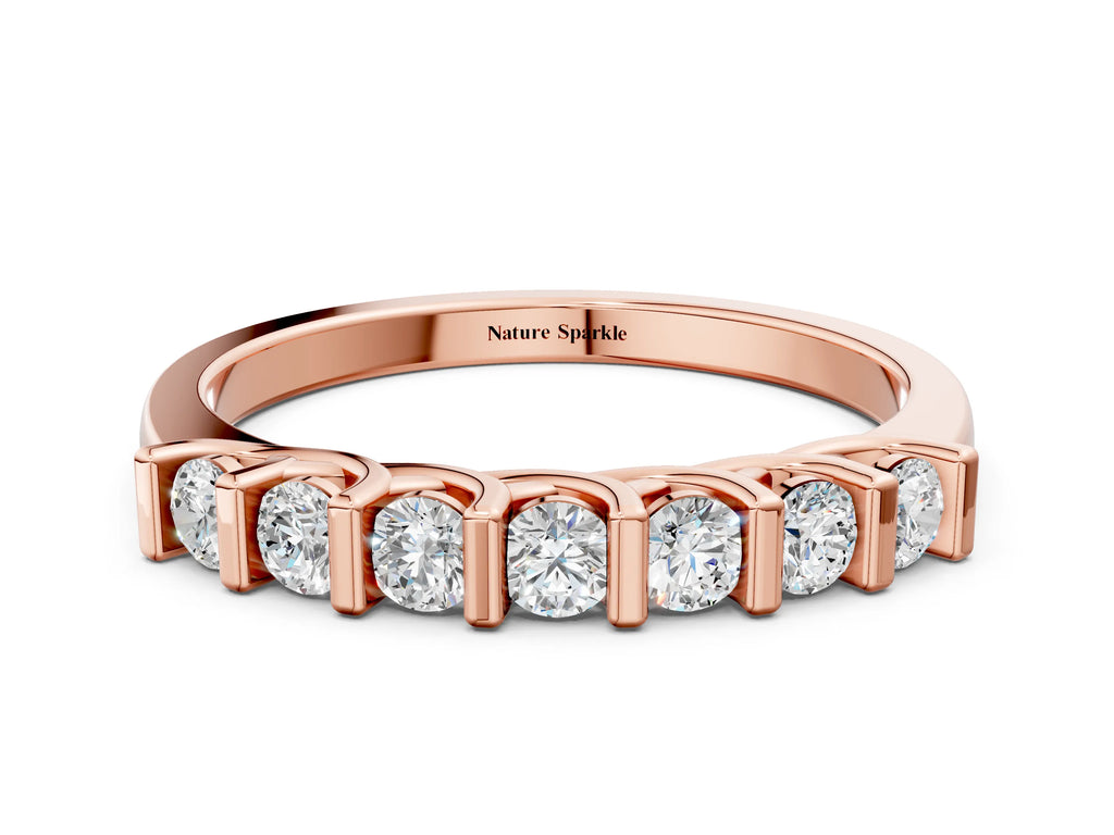 Rose gold Channel-Set Round Diamond Half-Eternity Band