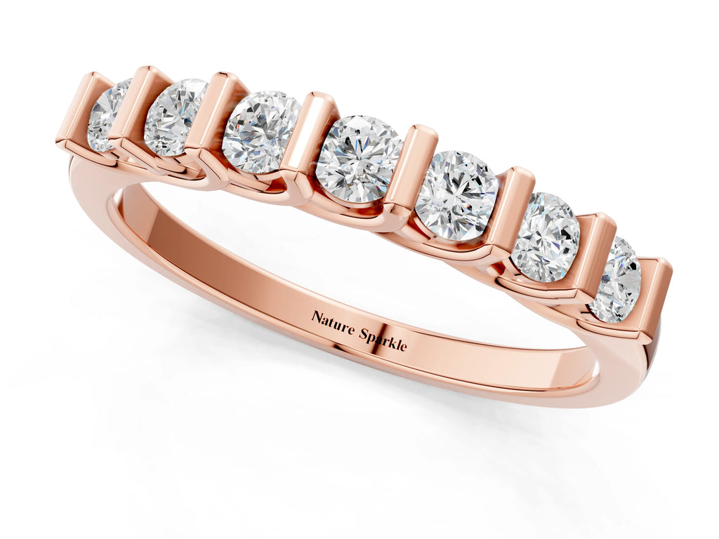 Rose gold Channel-Set Round Diamond Half-Eternity Band