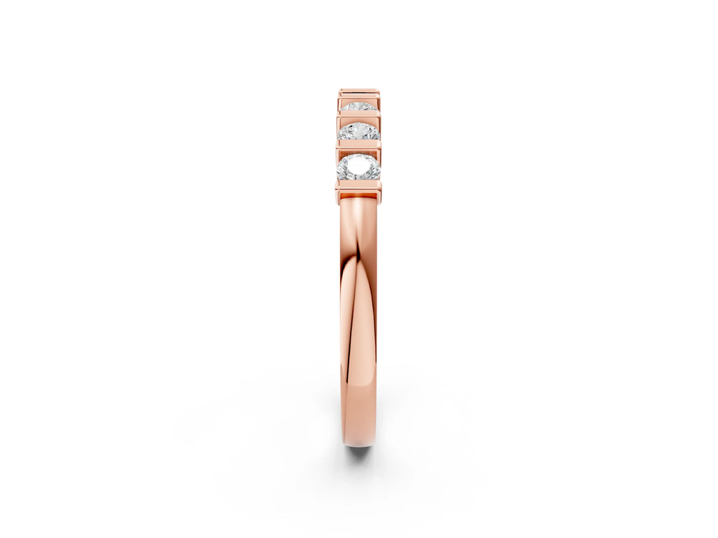 Rose gold Channel-Set Round Diamond Half-Eternity Band